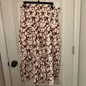 Rust floral skirt